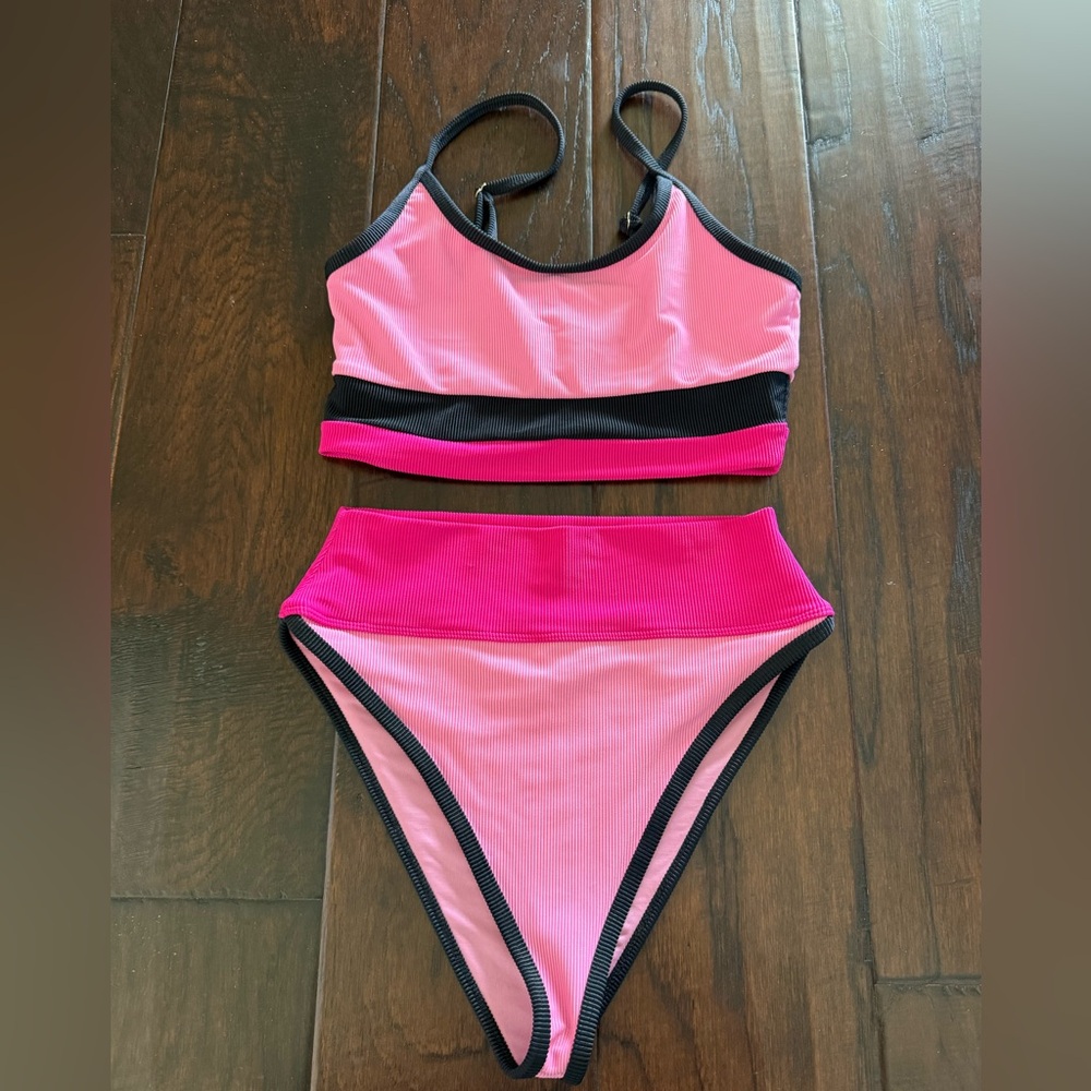 Beach Riot Pink and Black Bikini